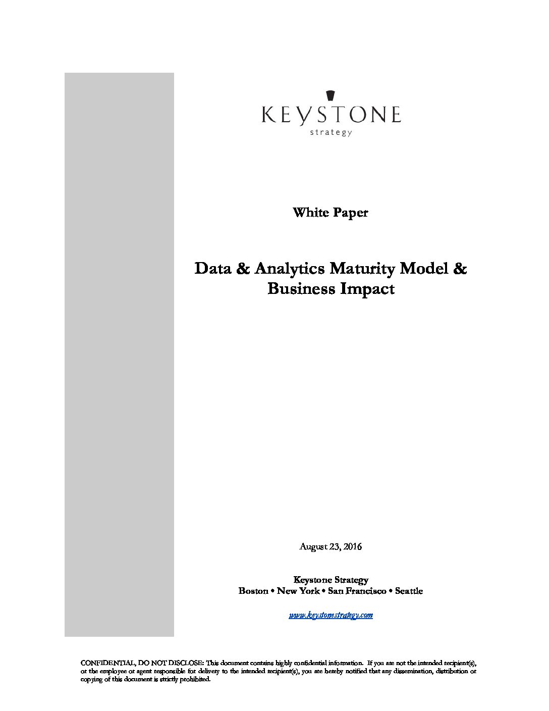 Data & Analytics Maturity Model & Business Impact